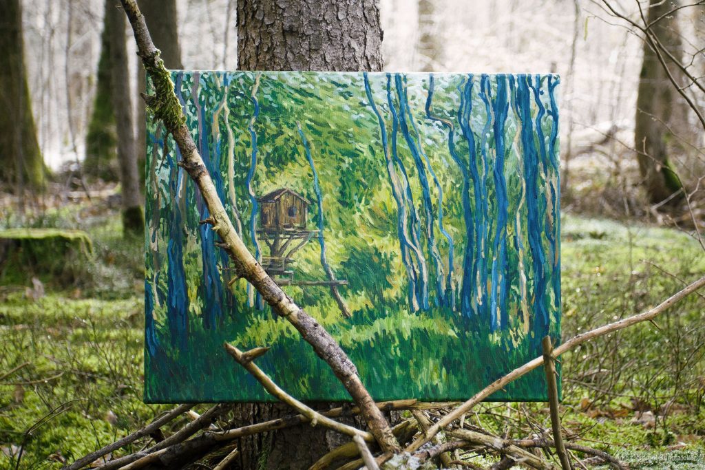 Anja Dommel, Kunst, Kunstwerk, Wald, Outdoor, Moos, Bäume