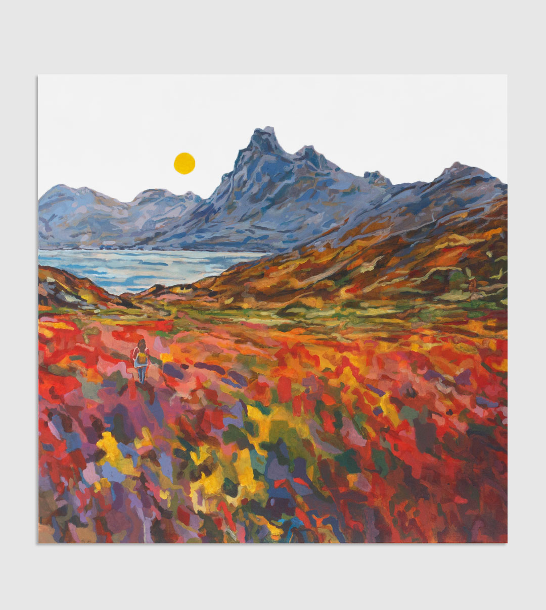 Abstrakte Landschaft als XXL Gemälde vom Bergmassiv Eystrahorn / Hvalnesfjall an der Ringstraße im Südosten Islands